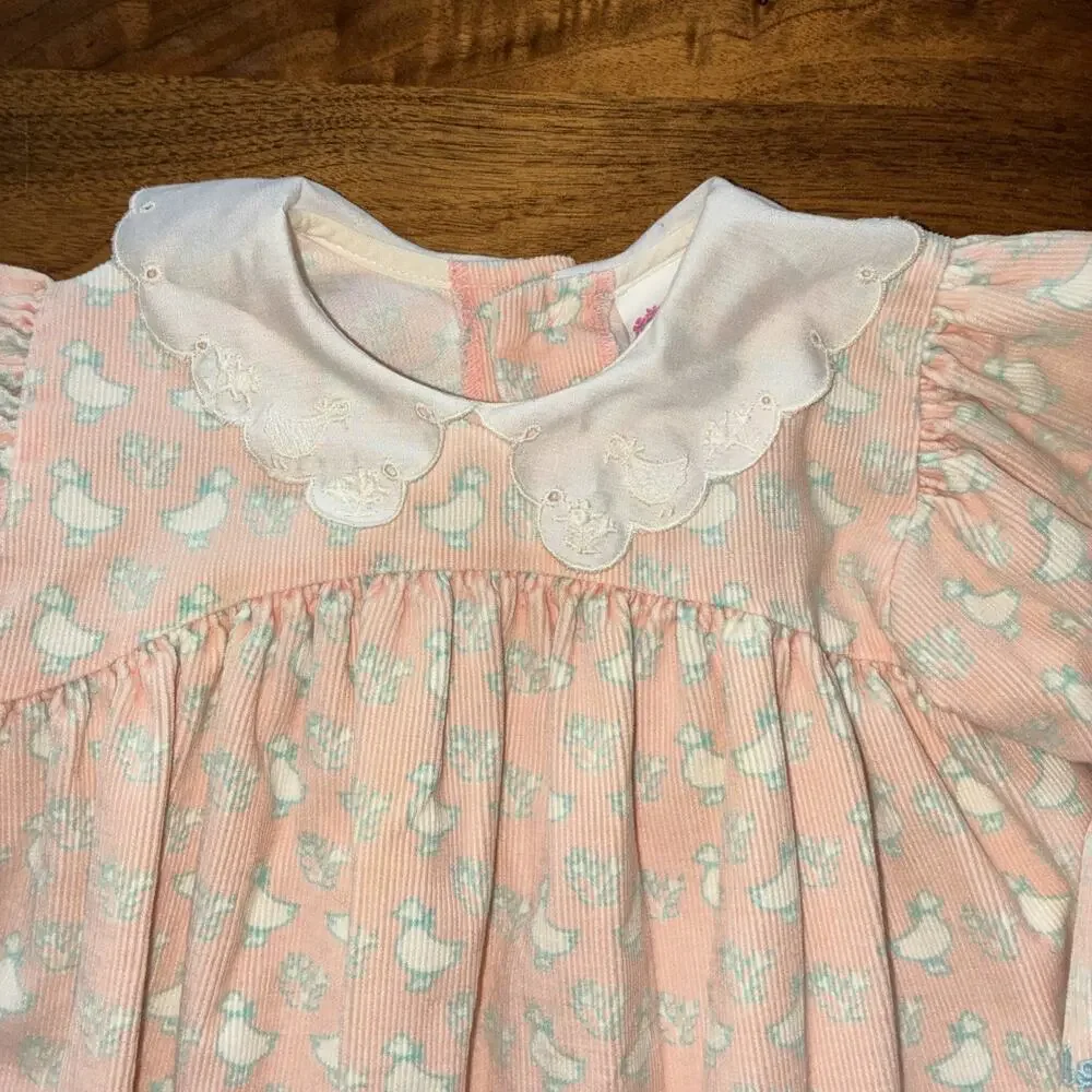 Vintage Oshkosh - Pink goose duck corduroy dress, 2T RARE
